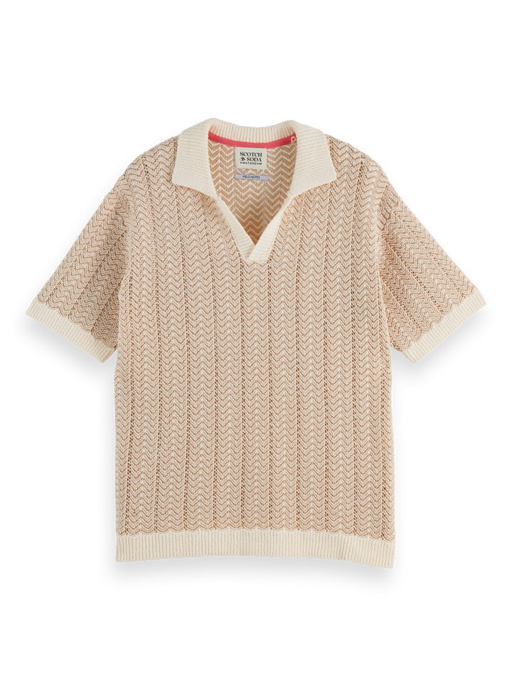 Knitted V-Neck Polo