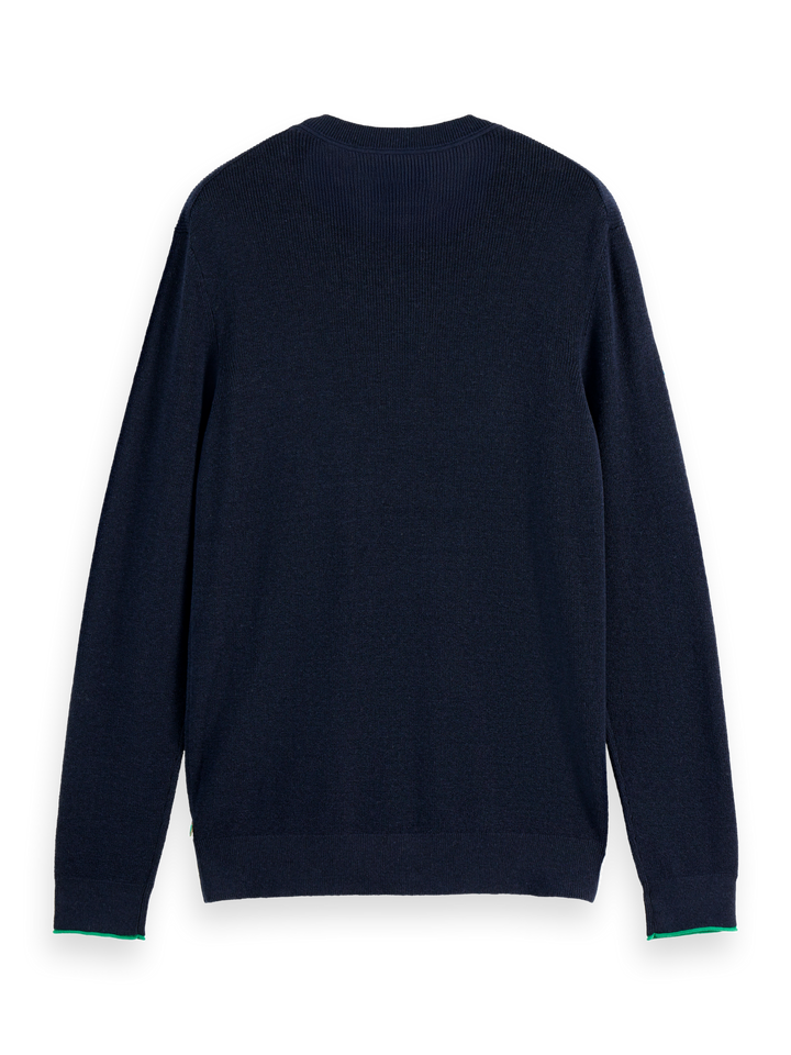 Linen Blend Crew Neck