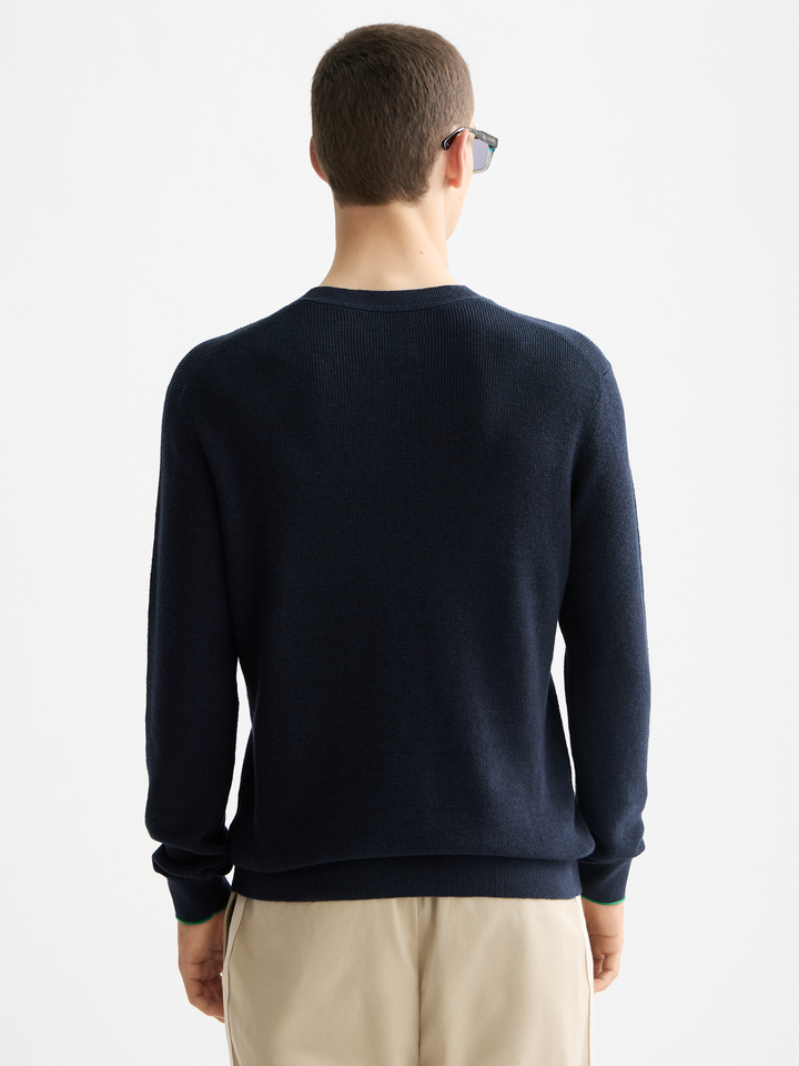 Linen Blend Crew Neck