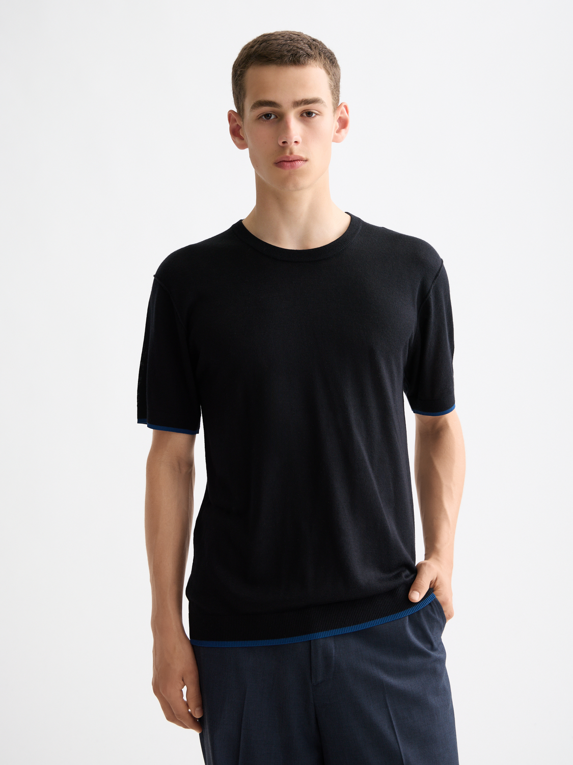 Knitted relaxed fit T-shirt