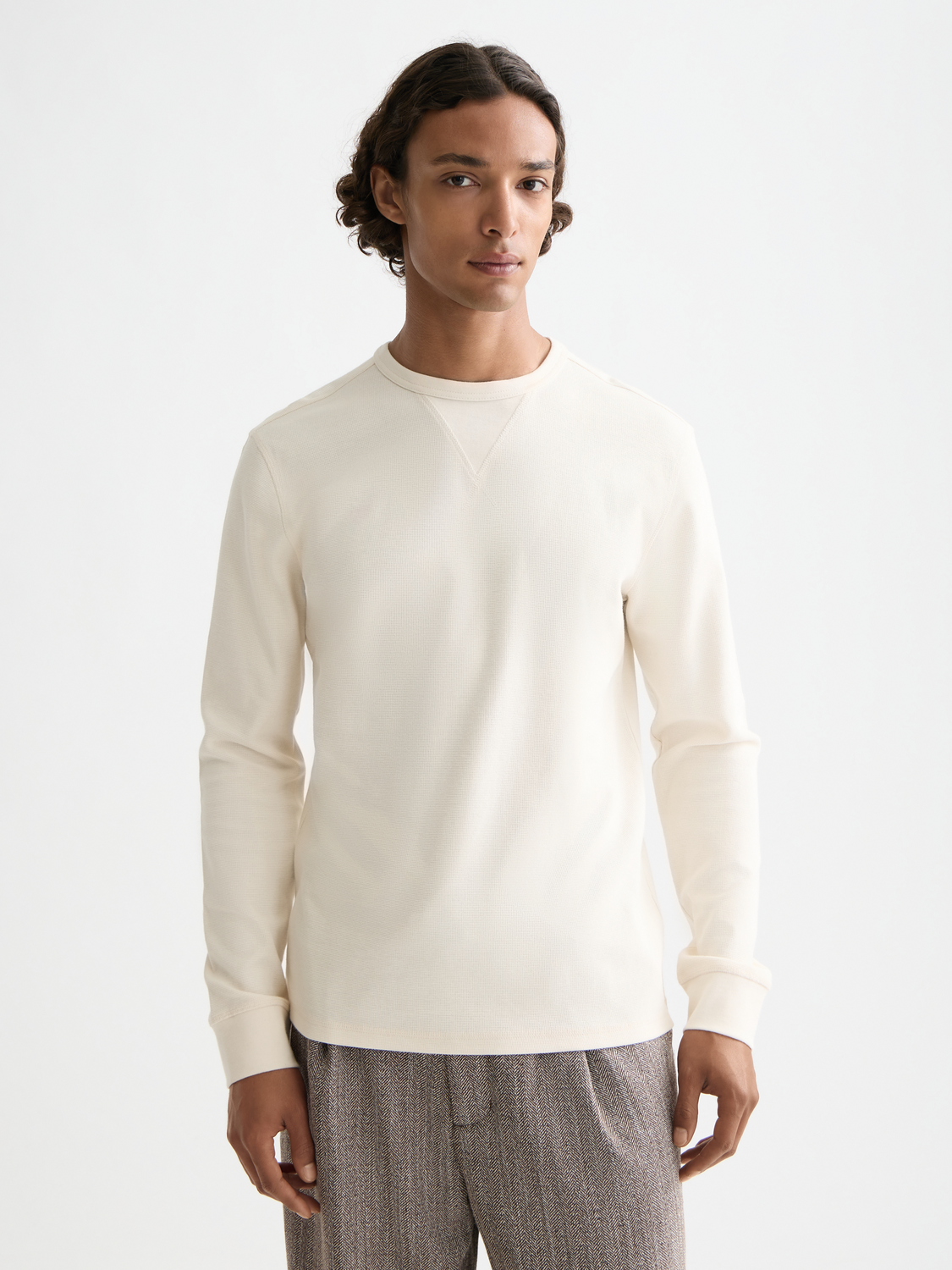 Regular fit waffle long-sleeved t-shirt