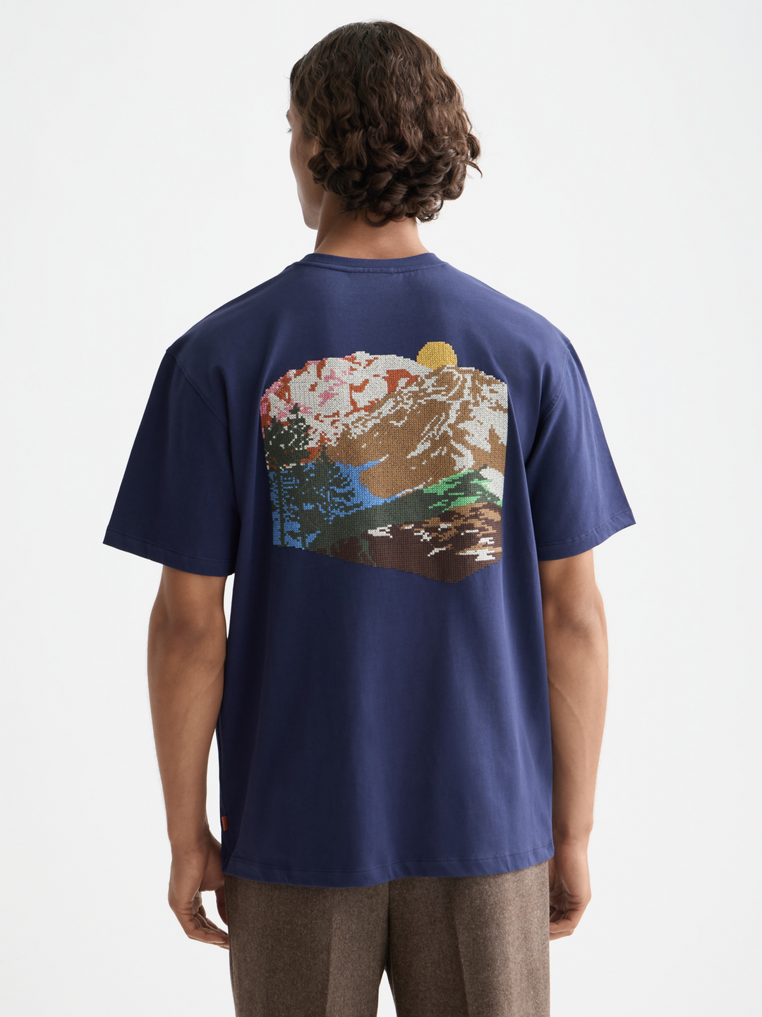 Relaxed fit cross-stitch artwork t-shirt