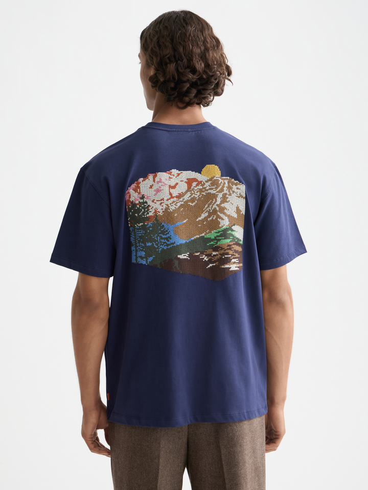 Relaxed fit cross-stitch artwork t-shirt