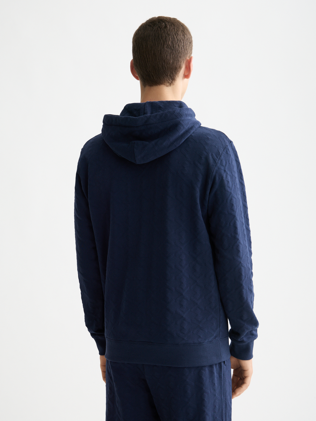 Regular fit jacquard terry hoodie