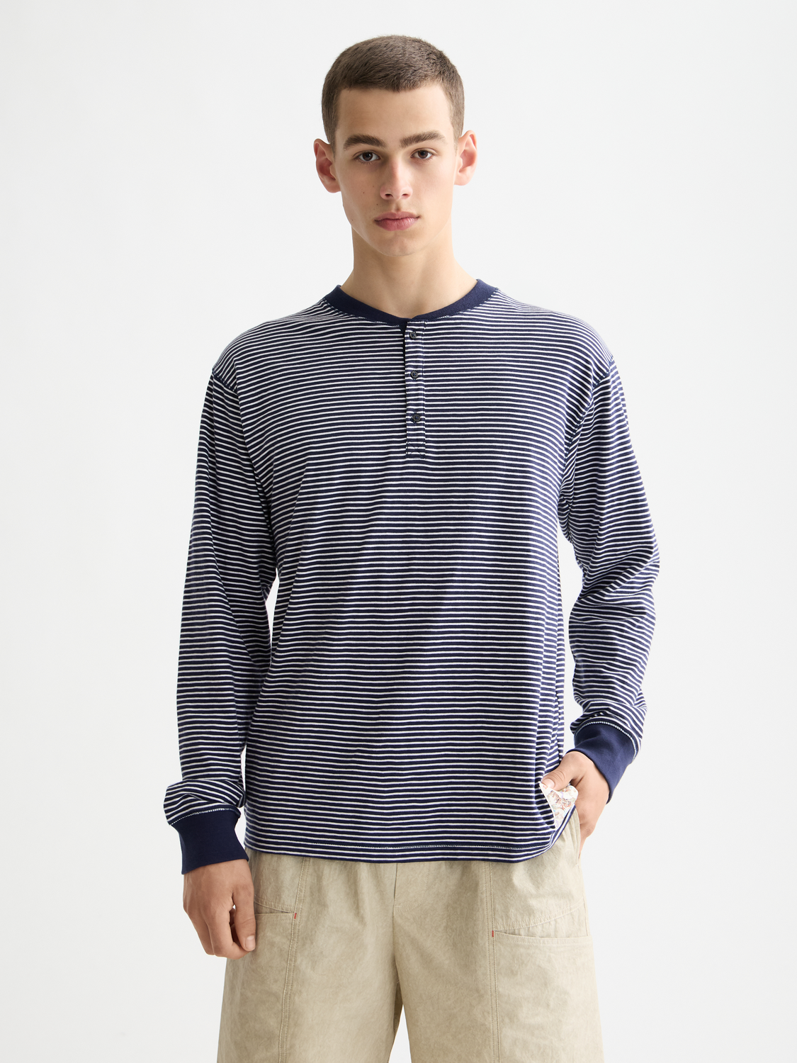 Relaxed Fit Striped Henley