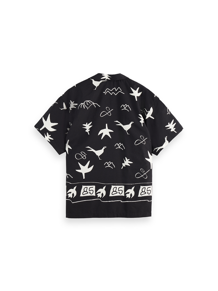 Placed print short-sleeved shirt