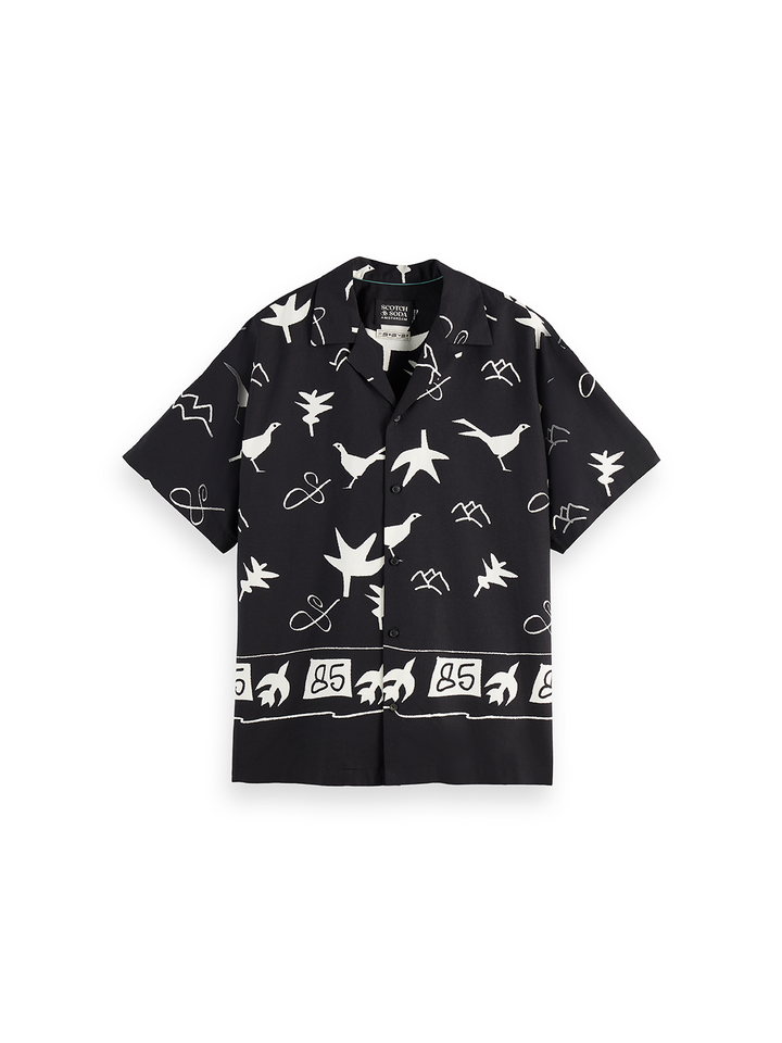 Placed print short-sleeved shirt