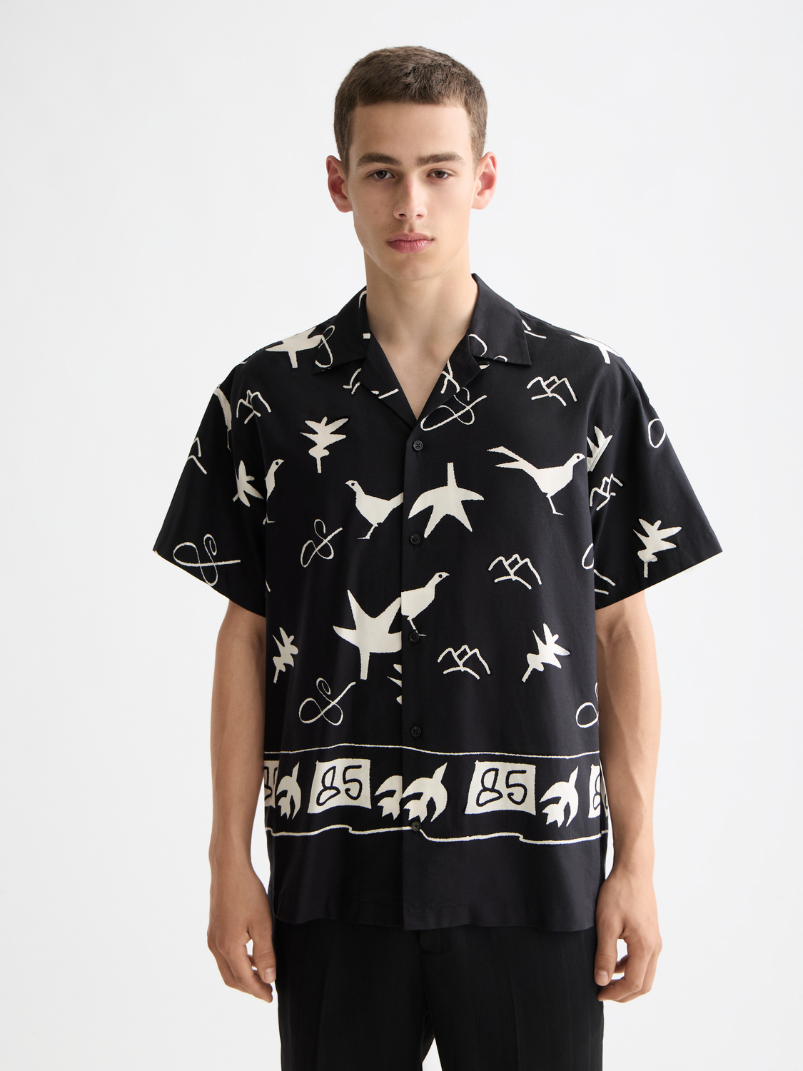 Placed print short-sleeved shirt
