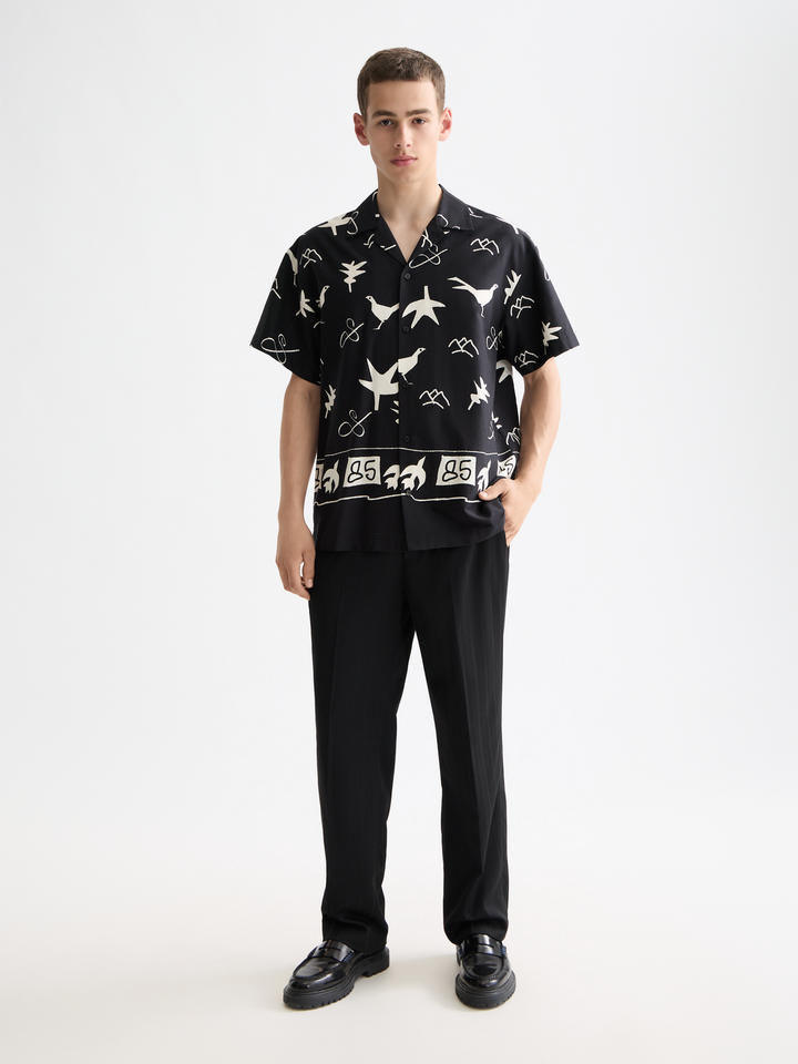 Placed print short-sleeved shirt