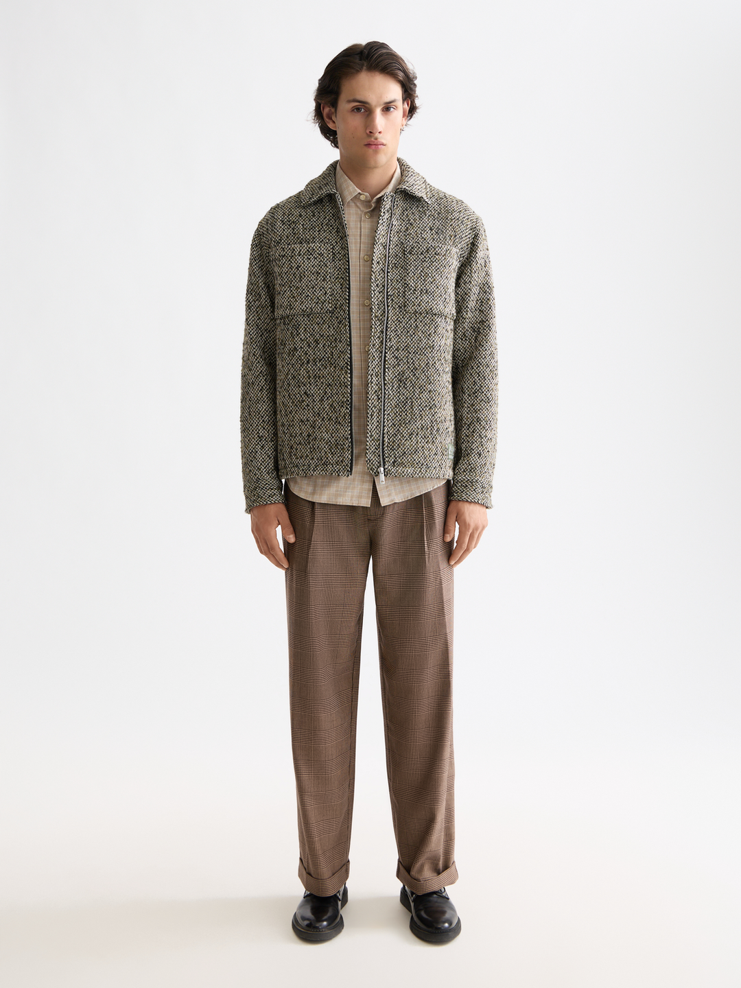 Multicoloured Tweed Wool-Blend Overshirt