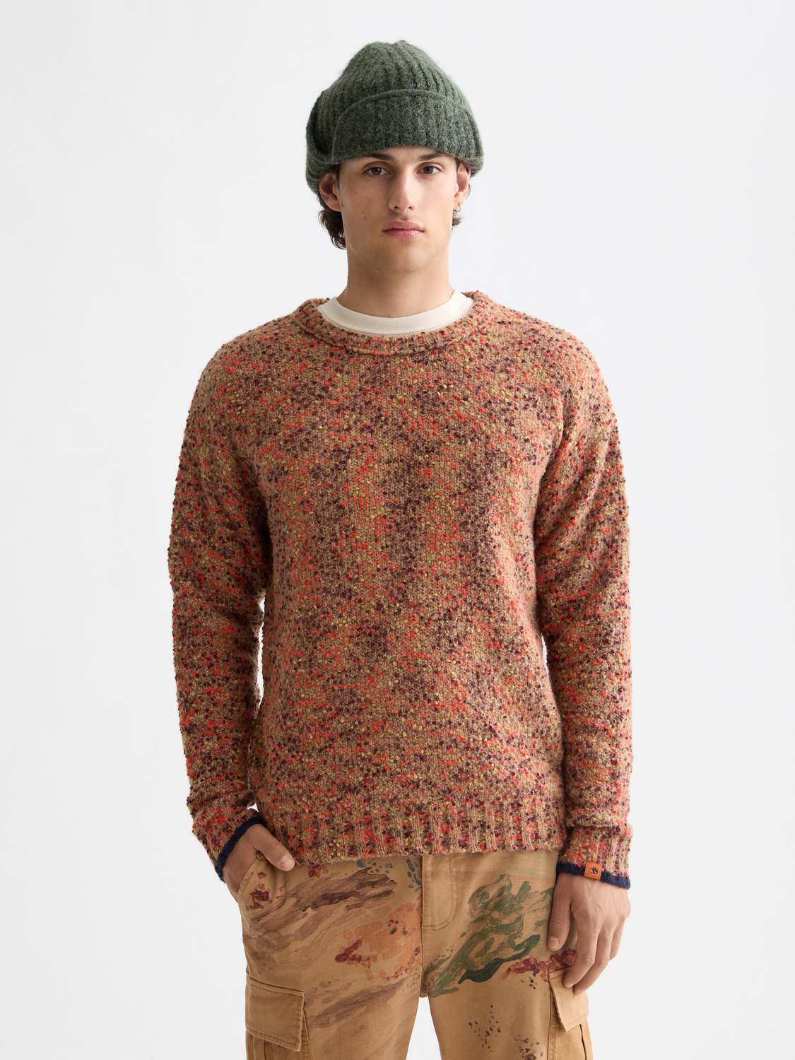 Chunky slub dropped shoulder pullover