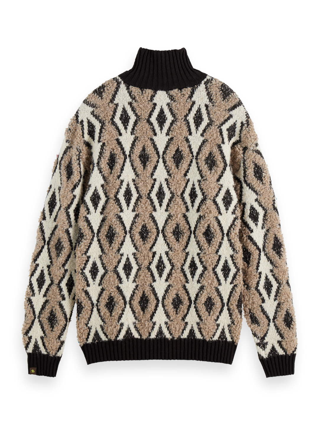 Argyles Jacquard Dropped Shoulder Pullover