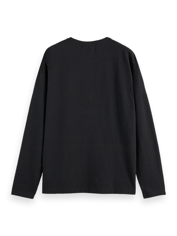 Relaxed fit jacquard knit long-sleeved t-shirt