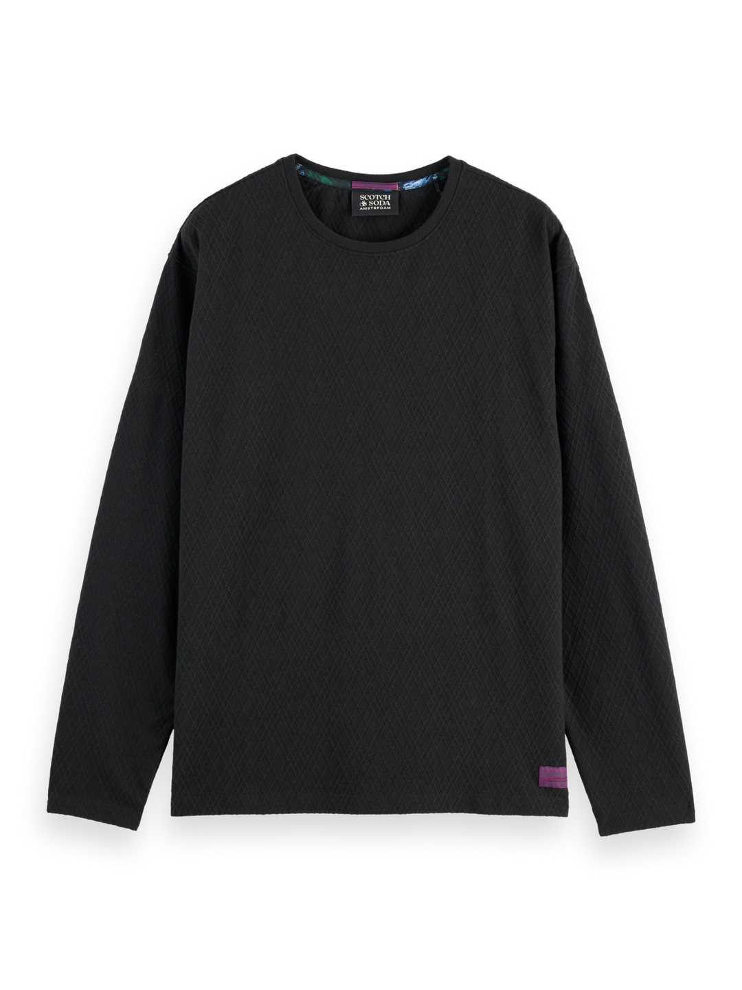Relaxed fit jacquard knit long-sleeved t-shirt