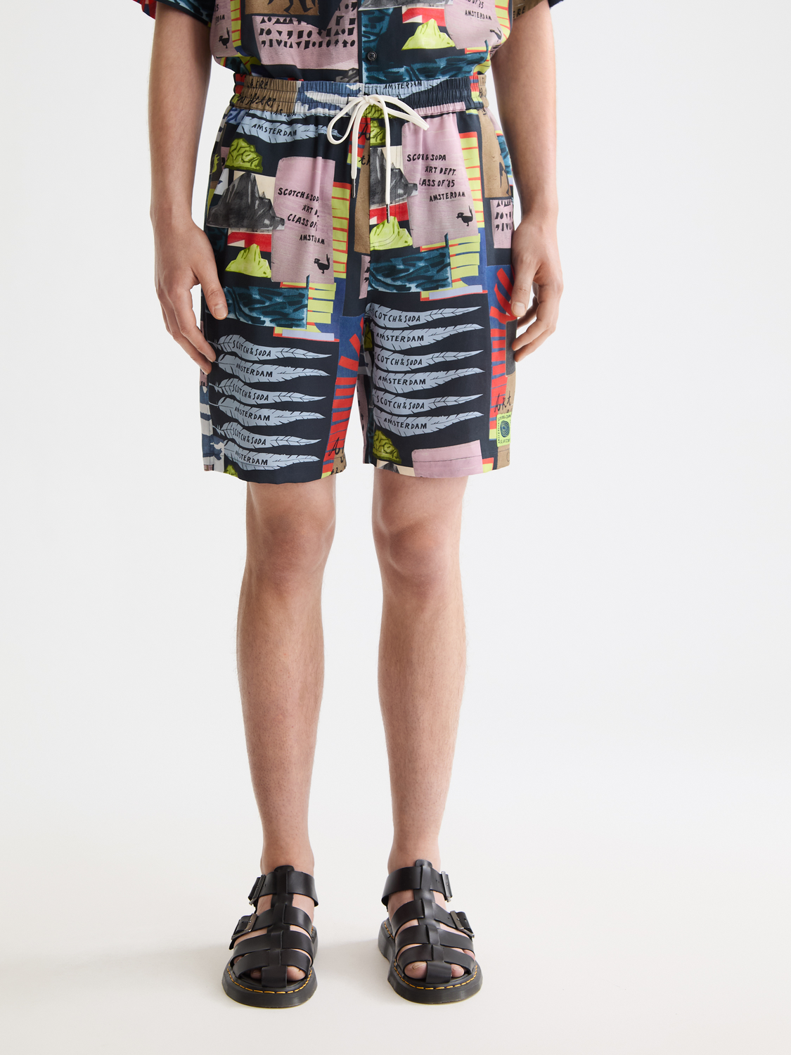 Fave-printed tencel regular fit bermuda shorts