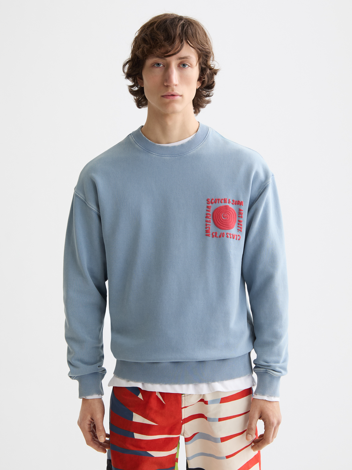 Relaxed-fit washed artwork sweatshirt