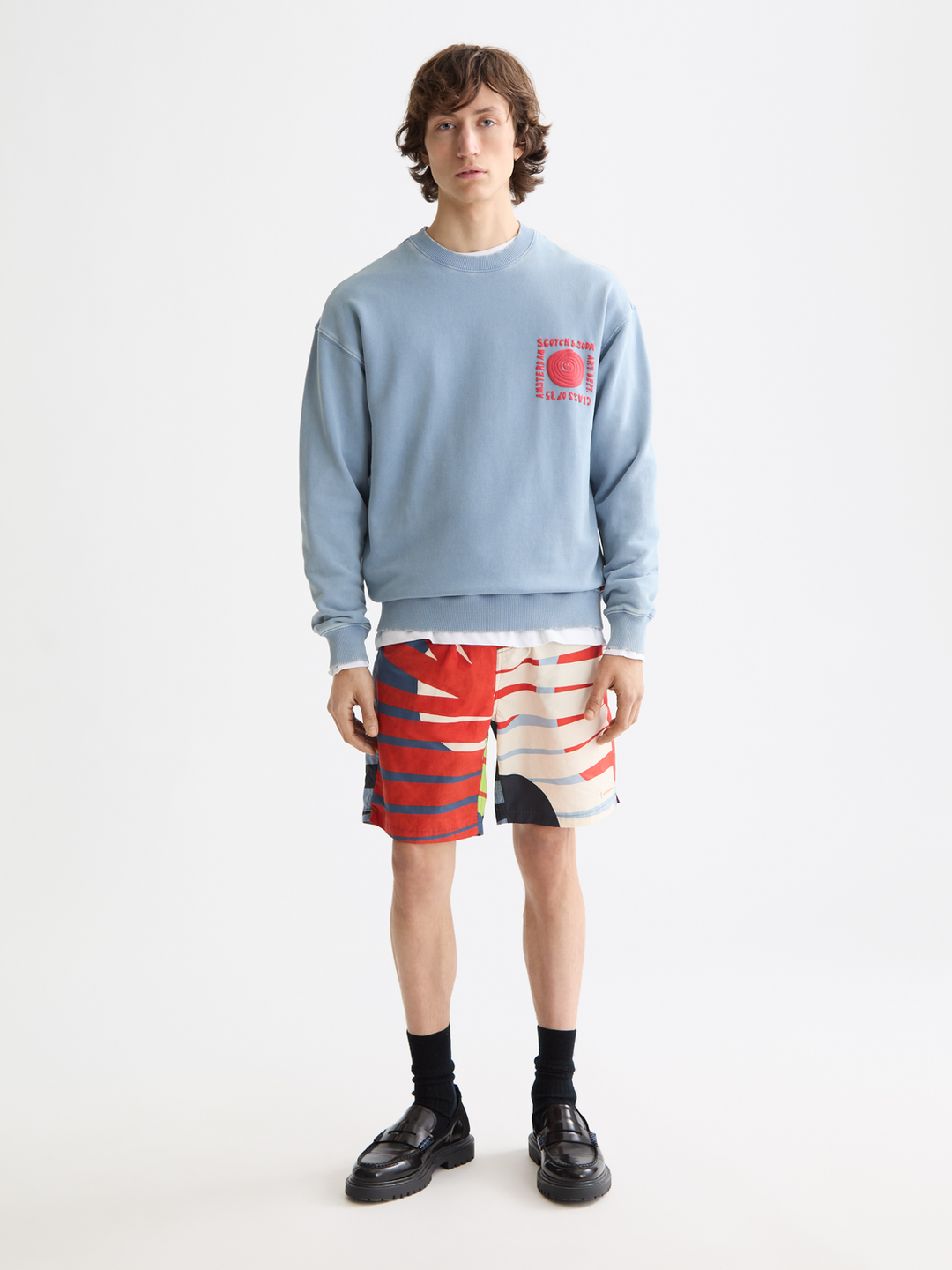 Relaxed-fit washed artwork sweatshirt