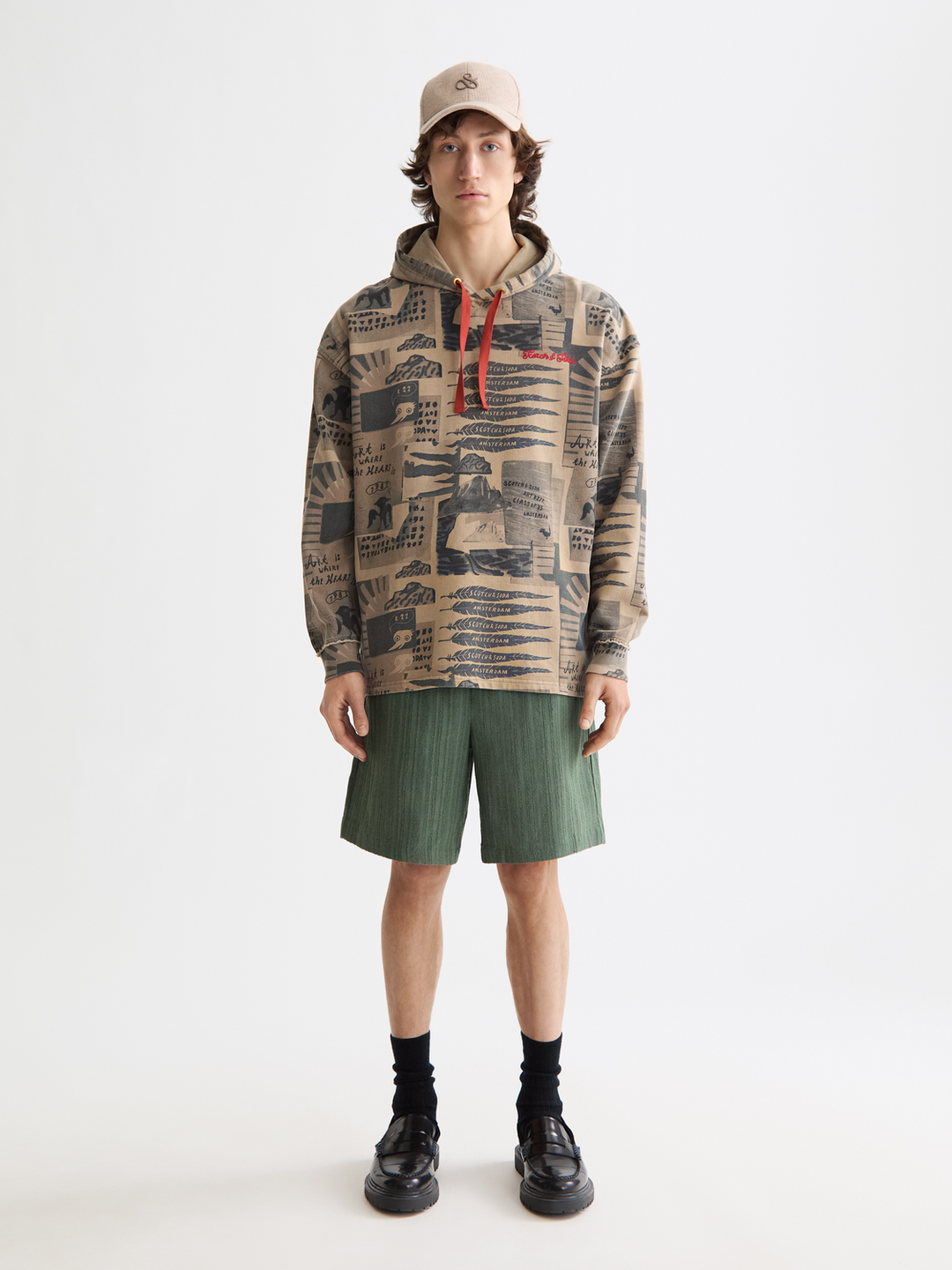 Overdyed Printed Hoodie