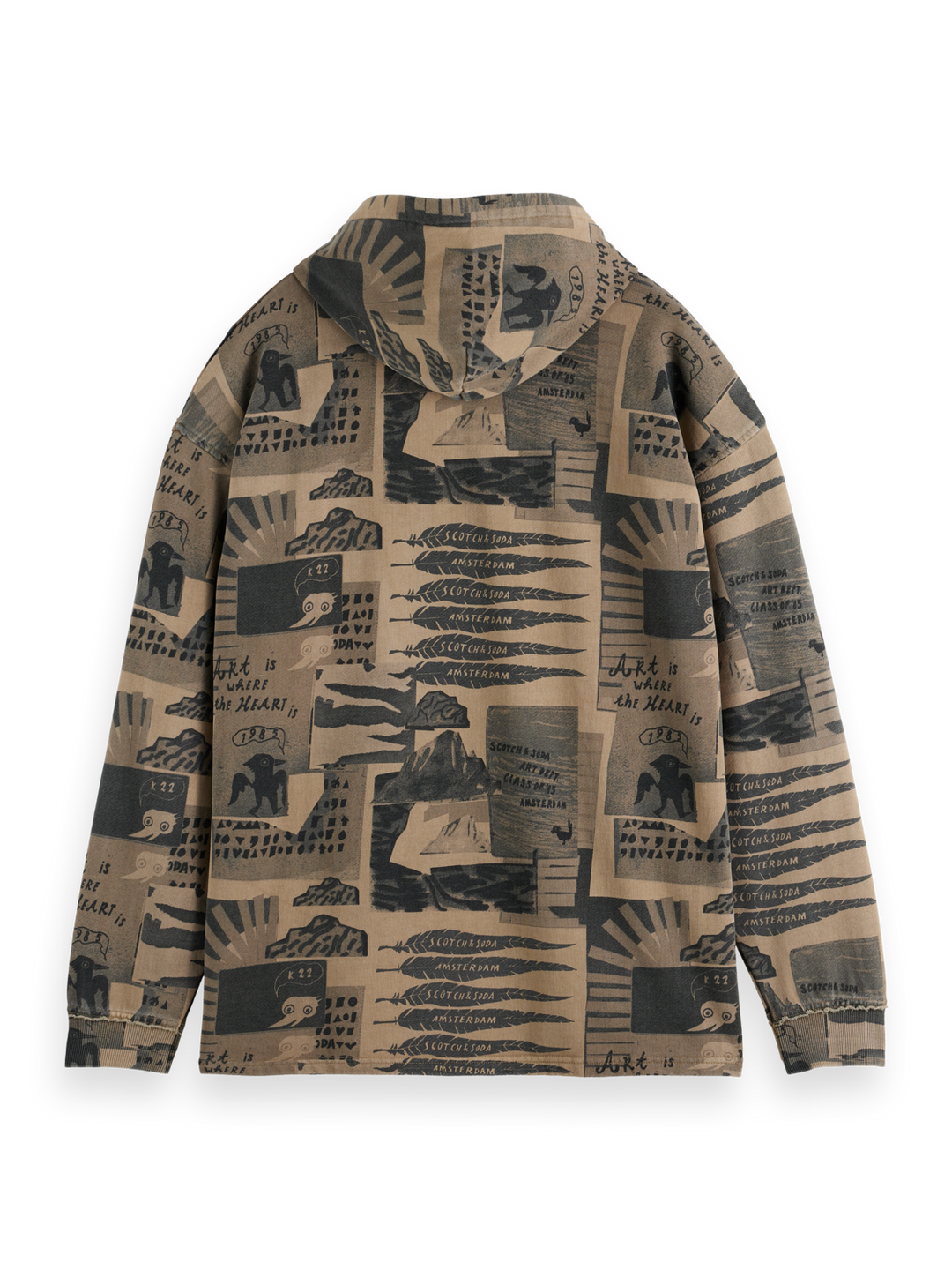 Overdyed Printed Hoodie