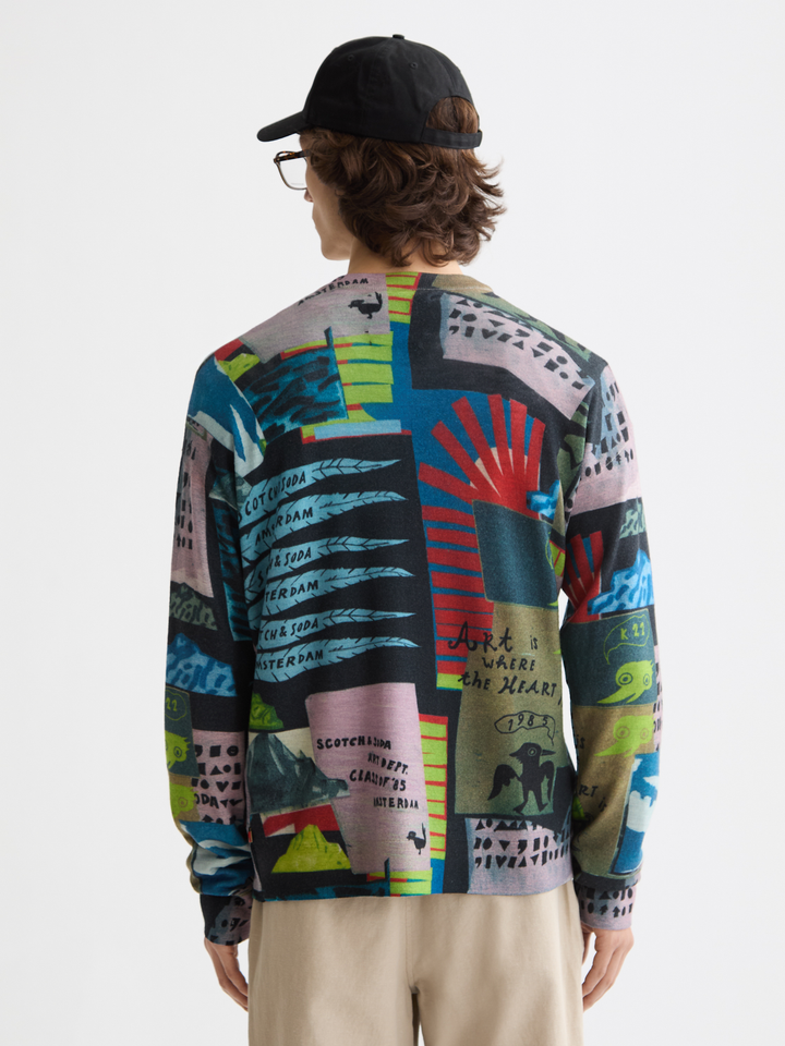 Relaxed-fit printed henley