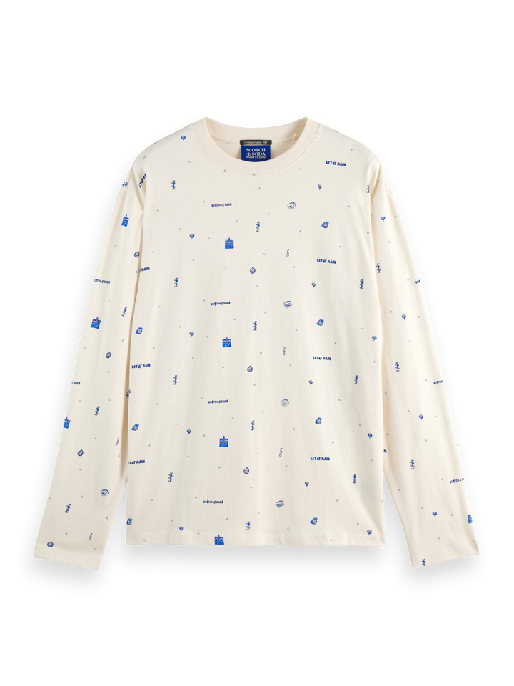 Allover Print Long-Sleeve Top – Let It Rain Collection