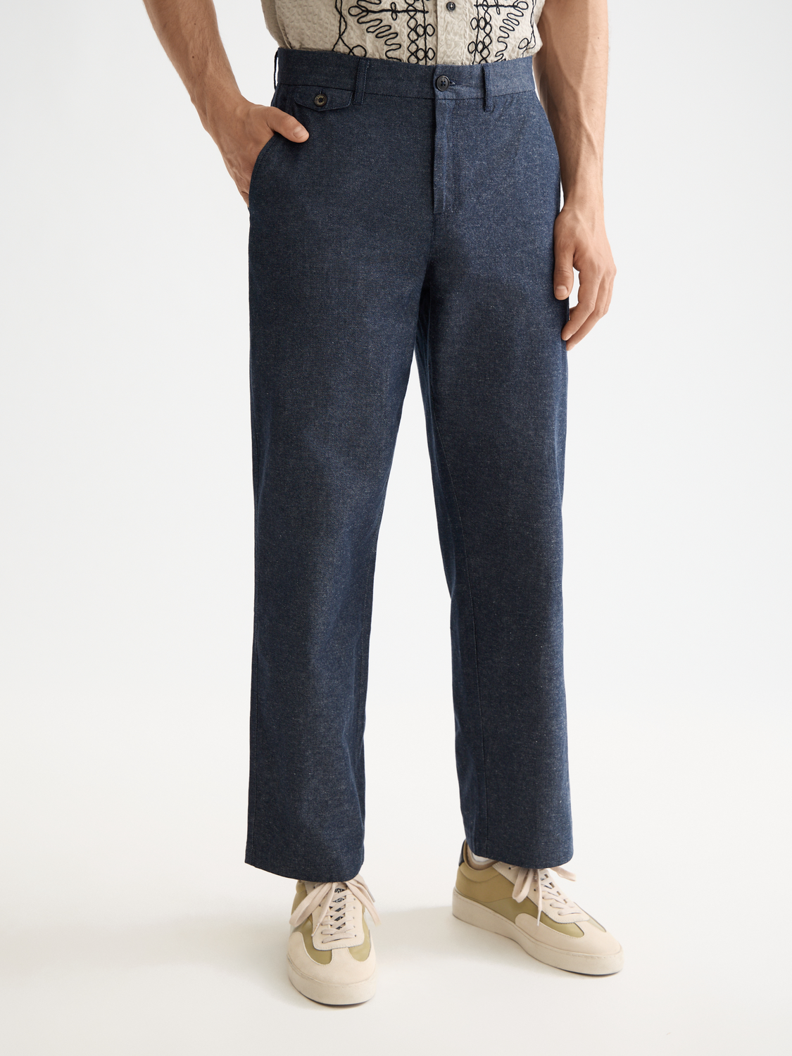 Otis Cotton linen twill relaxed straight fit chino