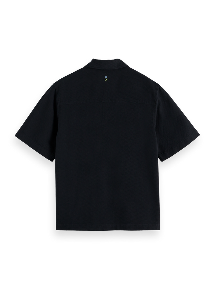 Structured cotton short-sleeved shirt