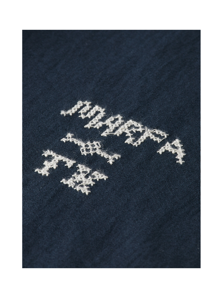 Embroidered Cotton-Blend Relaxed Straight Chino