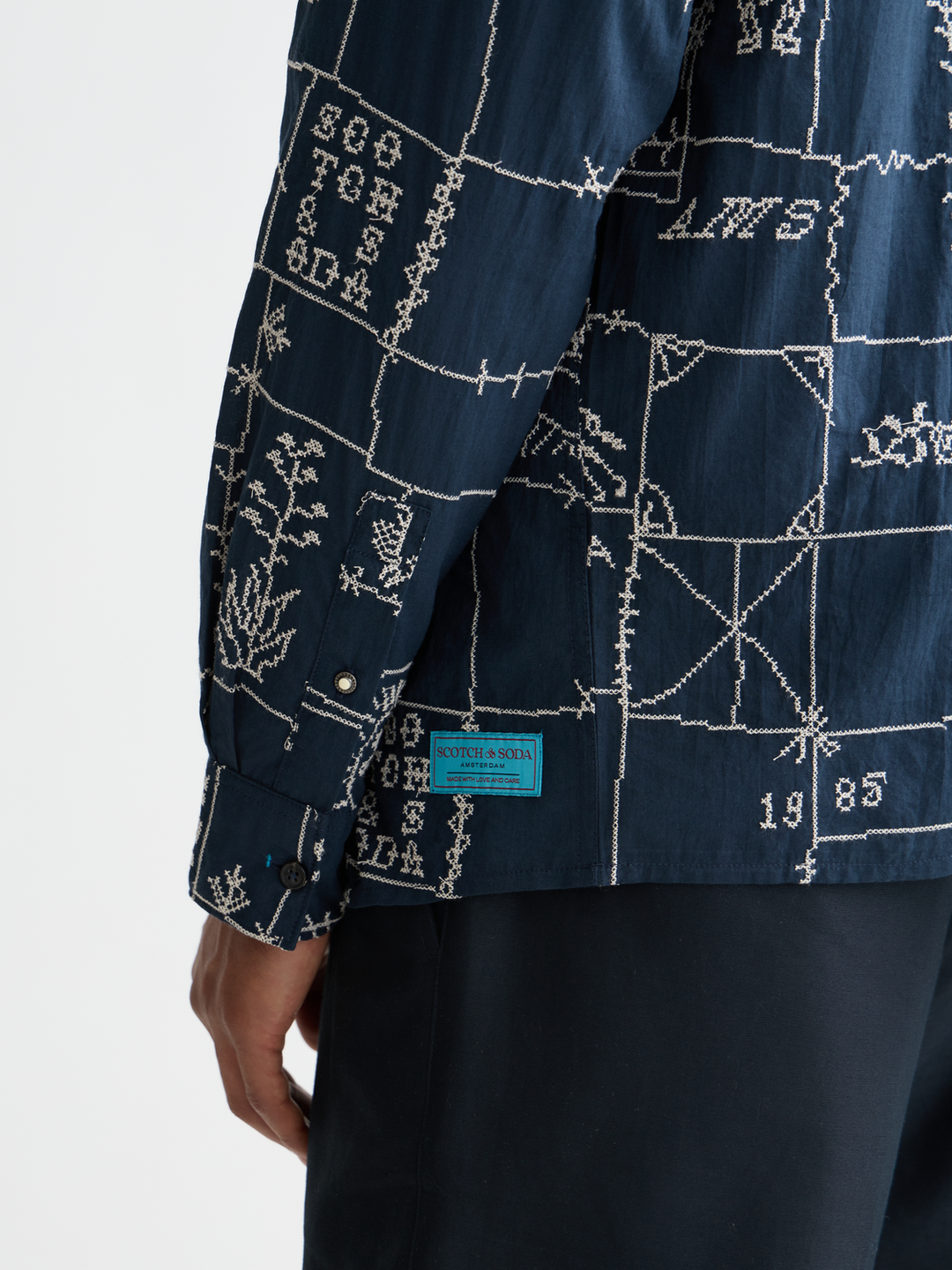 Allover embroidered shirt