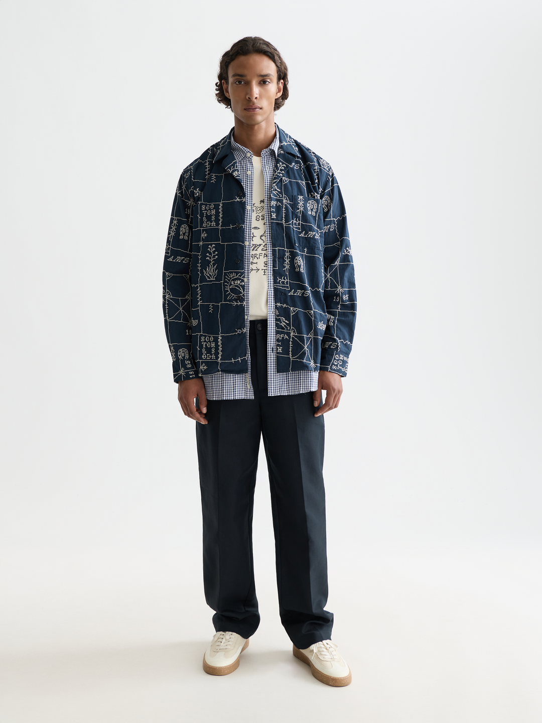 Allover embroidered shirt