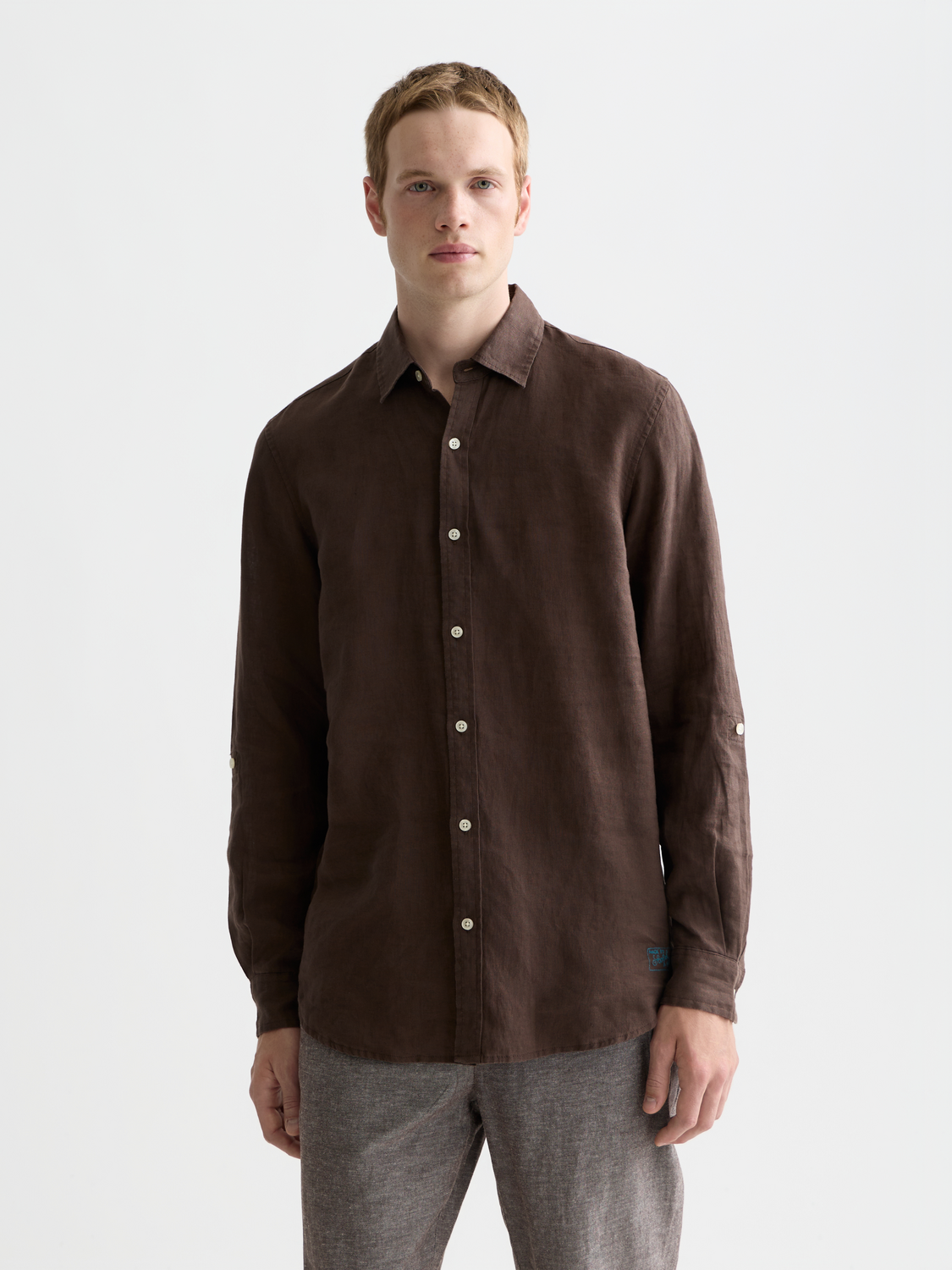 Seasonal core linen regular-fit shirt