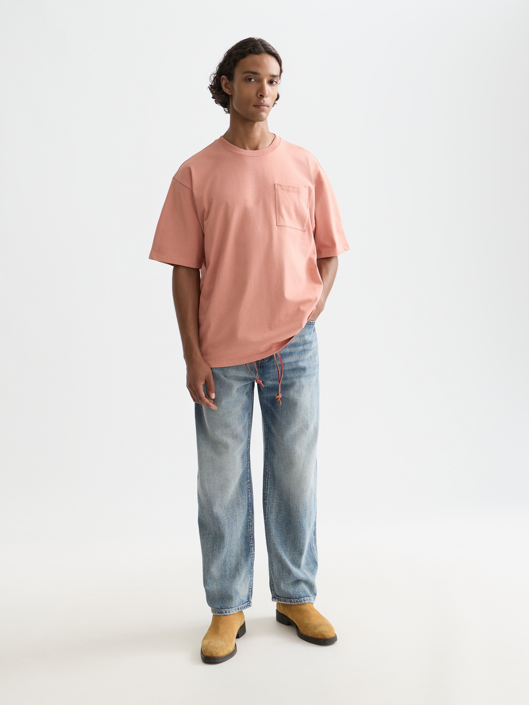 Seasonal Essentials 3 Crosses Pocket Loose T-Shirt