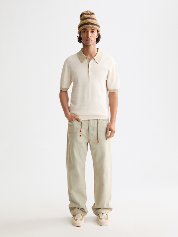Knitted Striped Polo