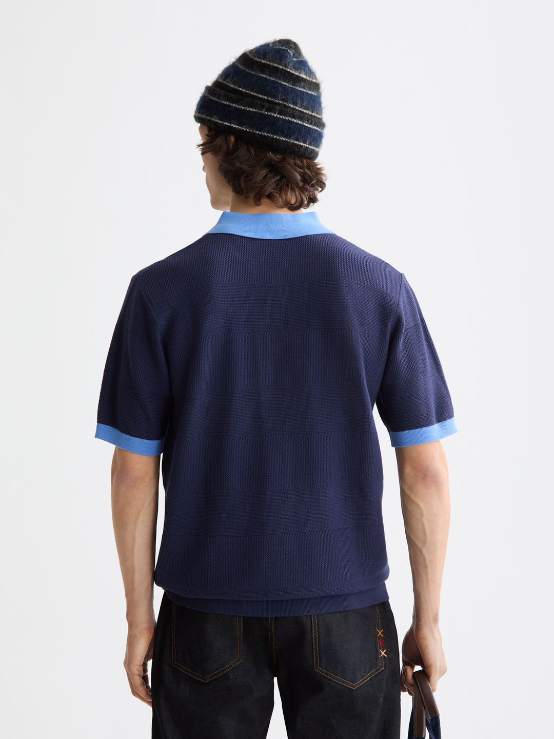 Knitted Striped Polo