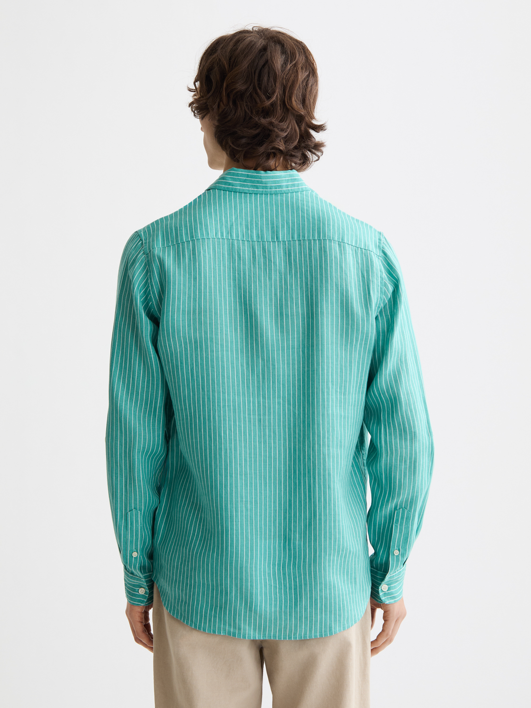 Seasonal core-Regular-fit striped linen shirt