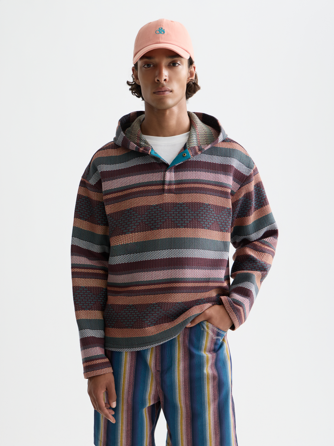Jacquard relaxed-fit hoodie