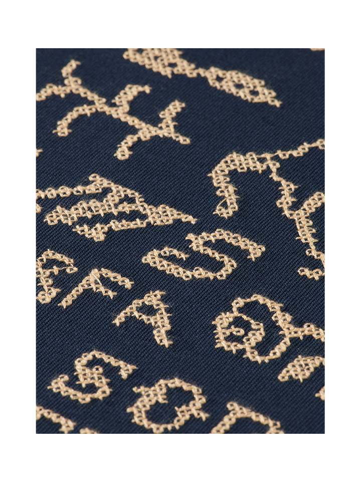 Cross-Stitched Artwork Loose T-Shirt
