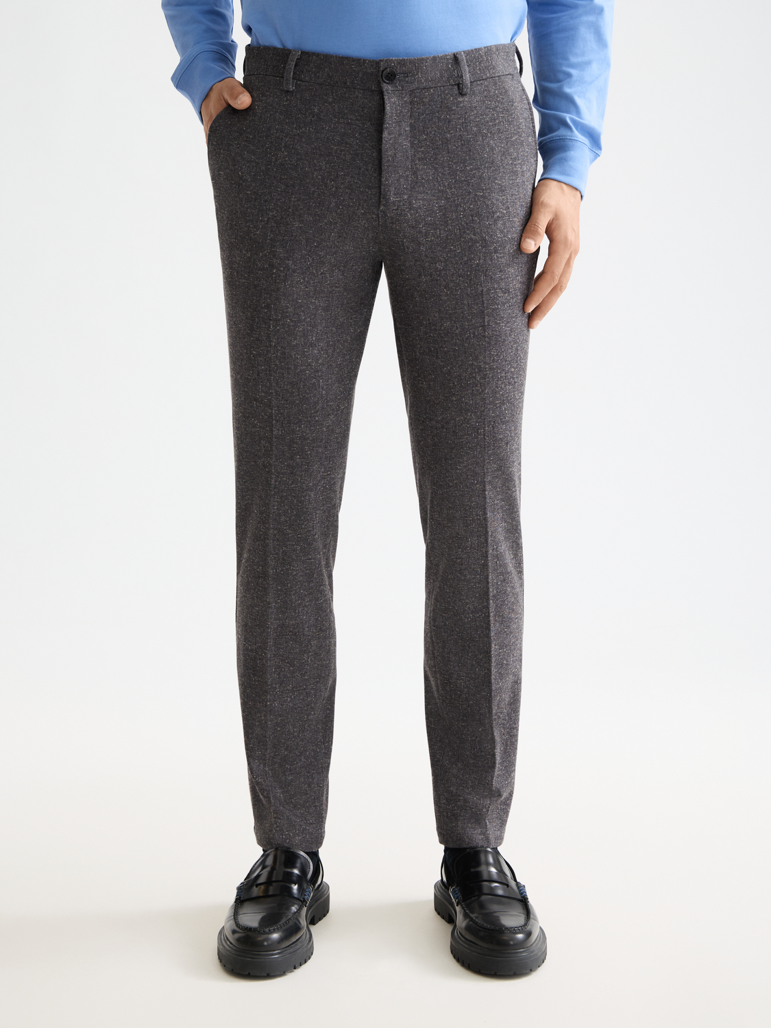 Stuart - melange-jersey regular slim chino