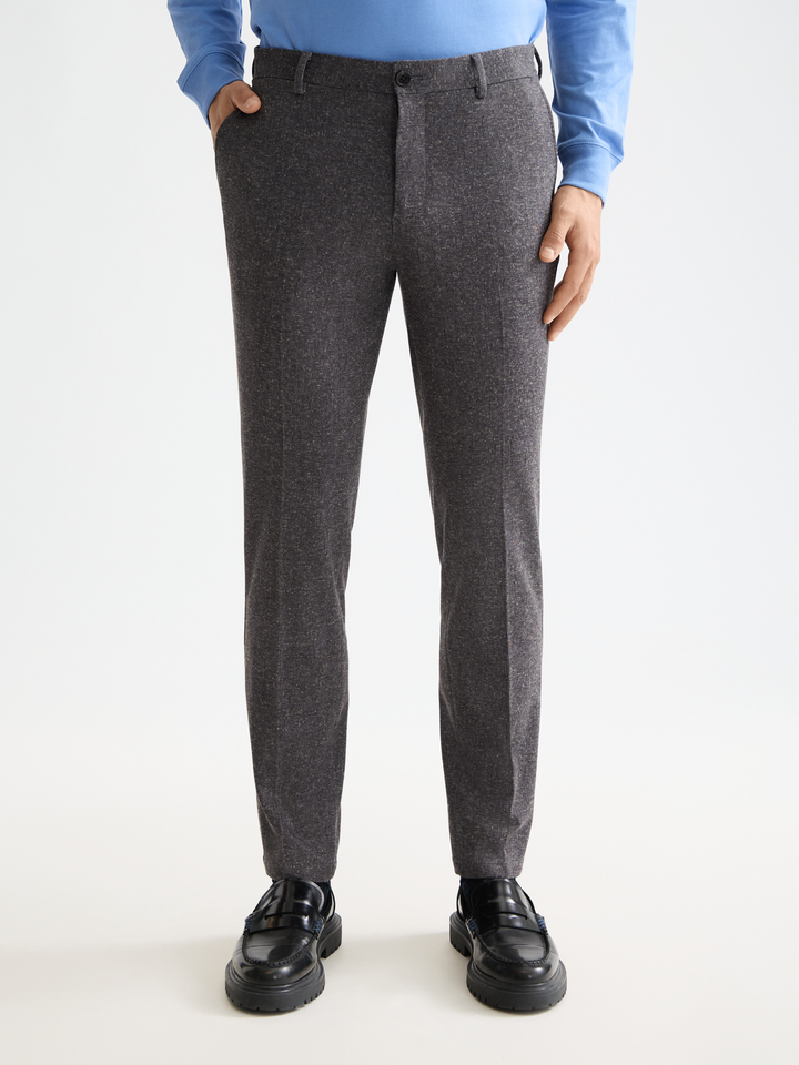 Stuart - melange-jersey regular slim chino
