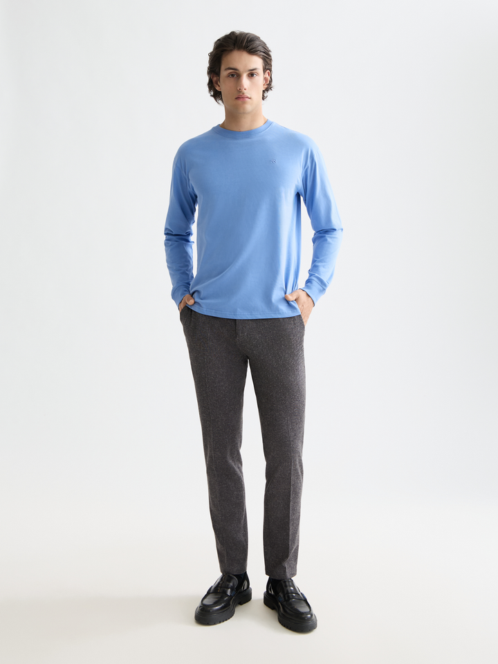 Stuart - melange-jersey regular slim chino