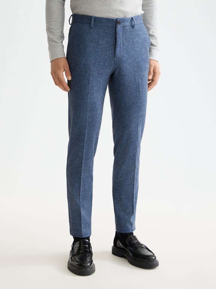 Stuart - melange-jersey regular slim chino
