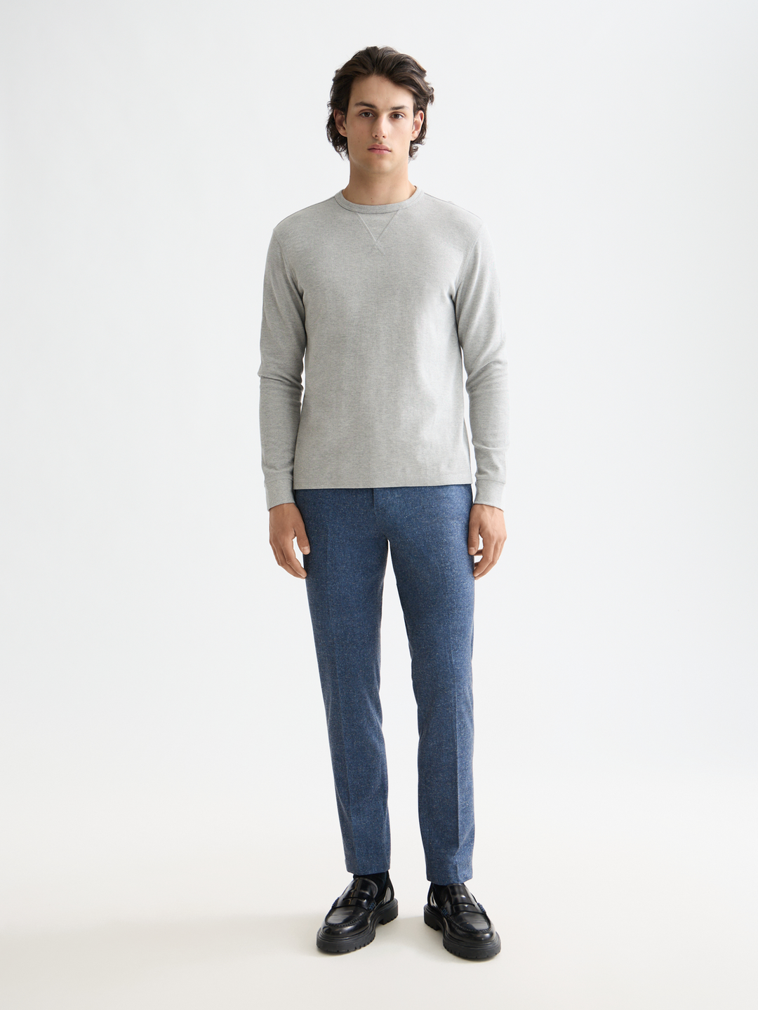 Stuart - melange-jersey regular slim chino