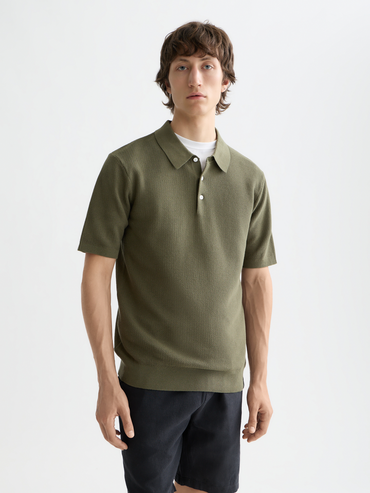 Essentials Structured Knitted Regular-Fit Polo