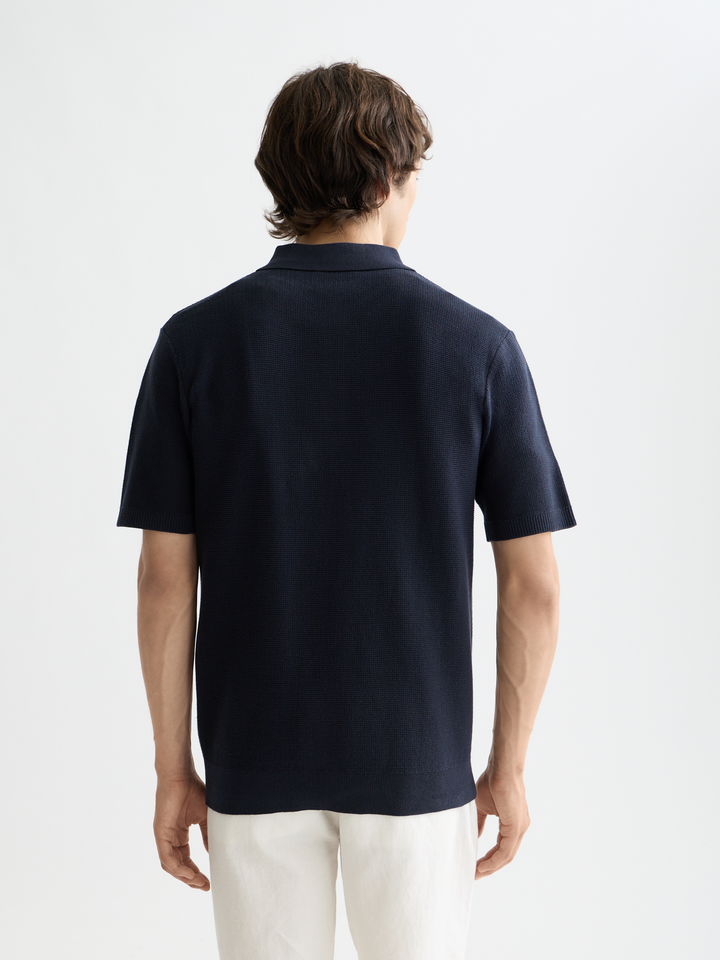 Essentials Structured Knitted Regular-Fit Polo