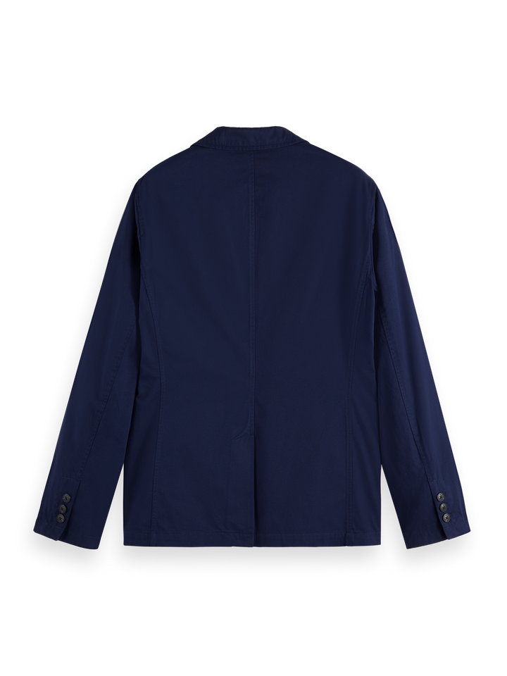 Unconstructed cotton twill relaxed fit blazer