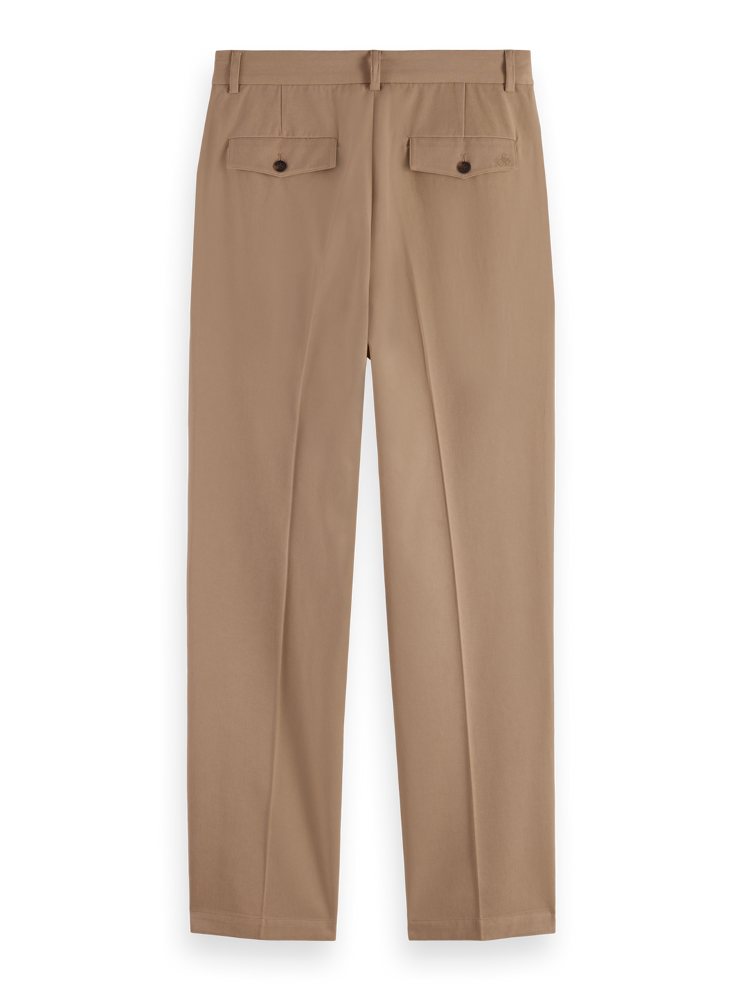 Pleated cotton/lyocell twill relaxed straight fit chino