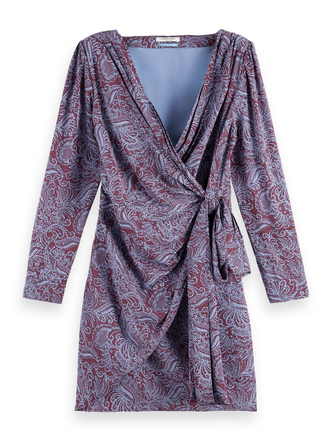 Mini Viscose Jacquard Knotted Dress