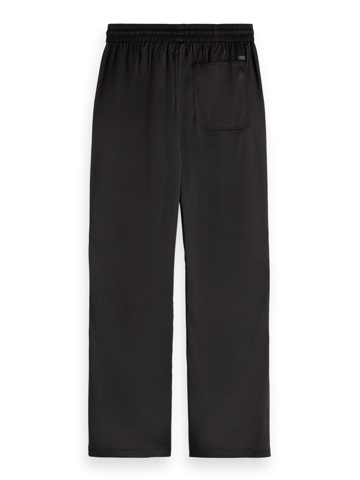 Mae mid-rise bootcut pull-on satin pant