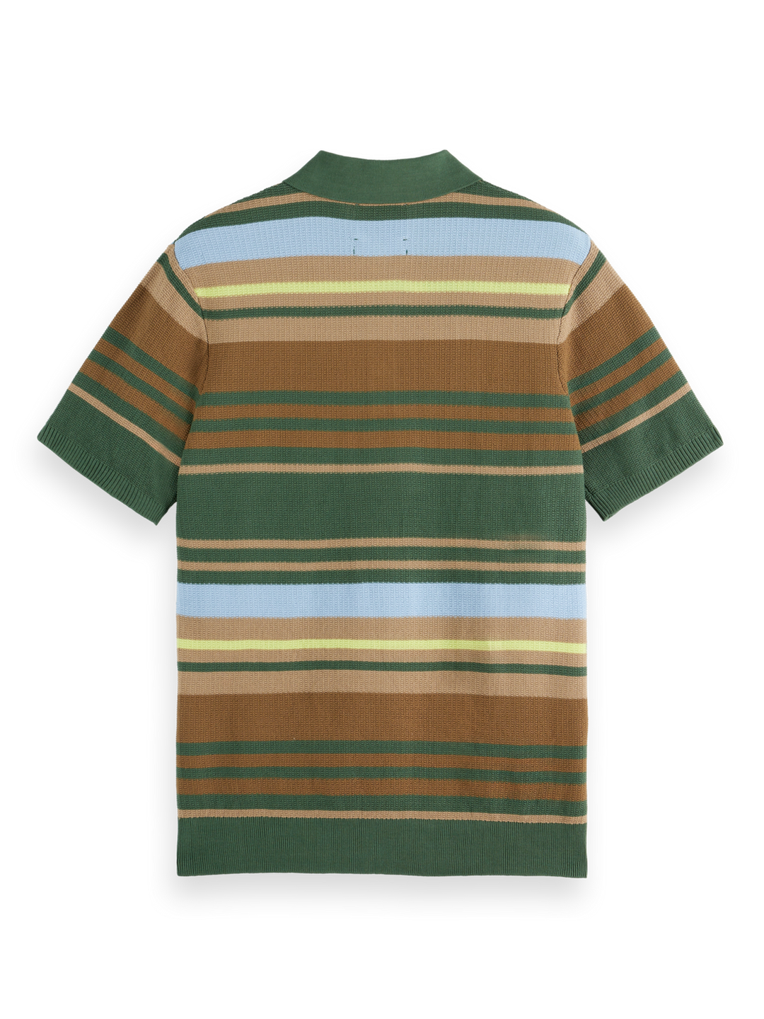 Structured knitted striped polo