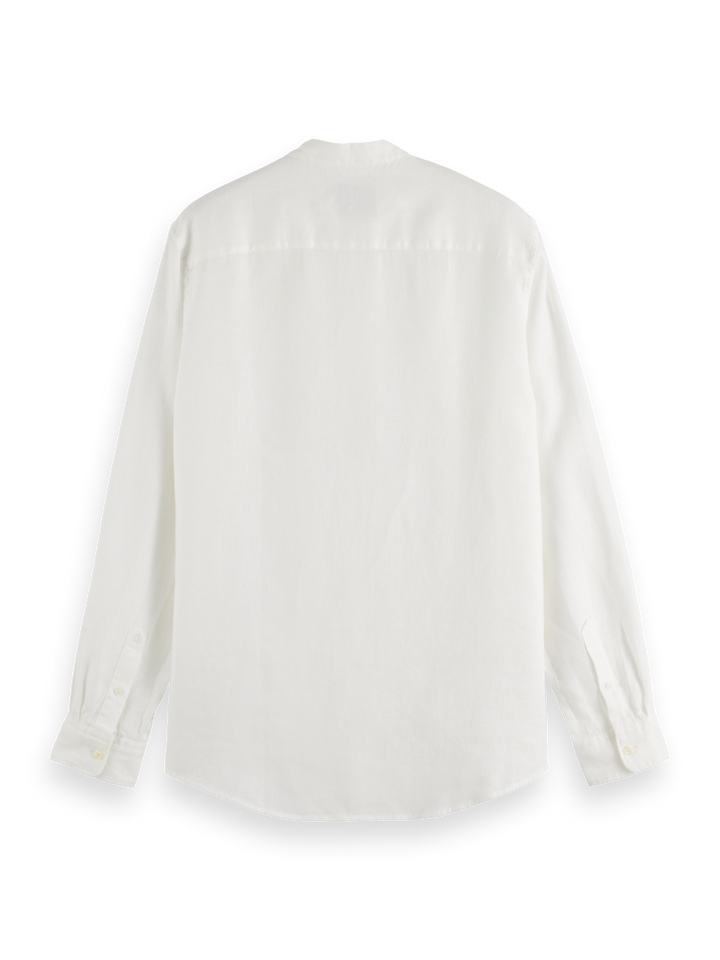 Essentials Collarless Linen Shirt